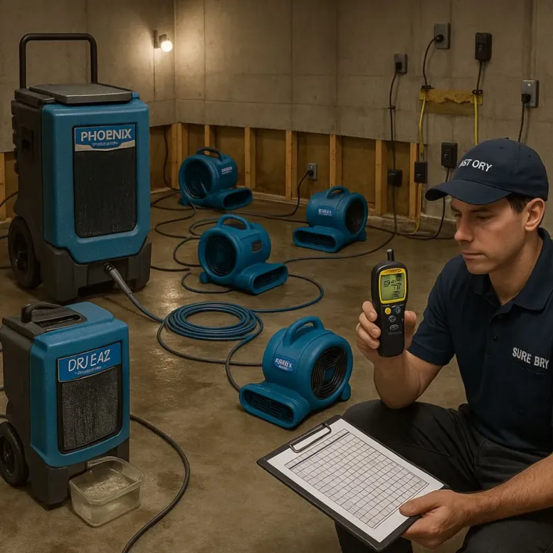 Structural Drying and Dehumidification process in Woodsboro, TX